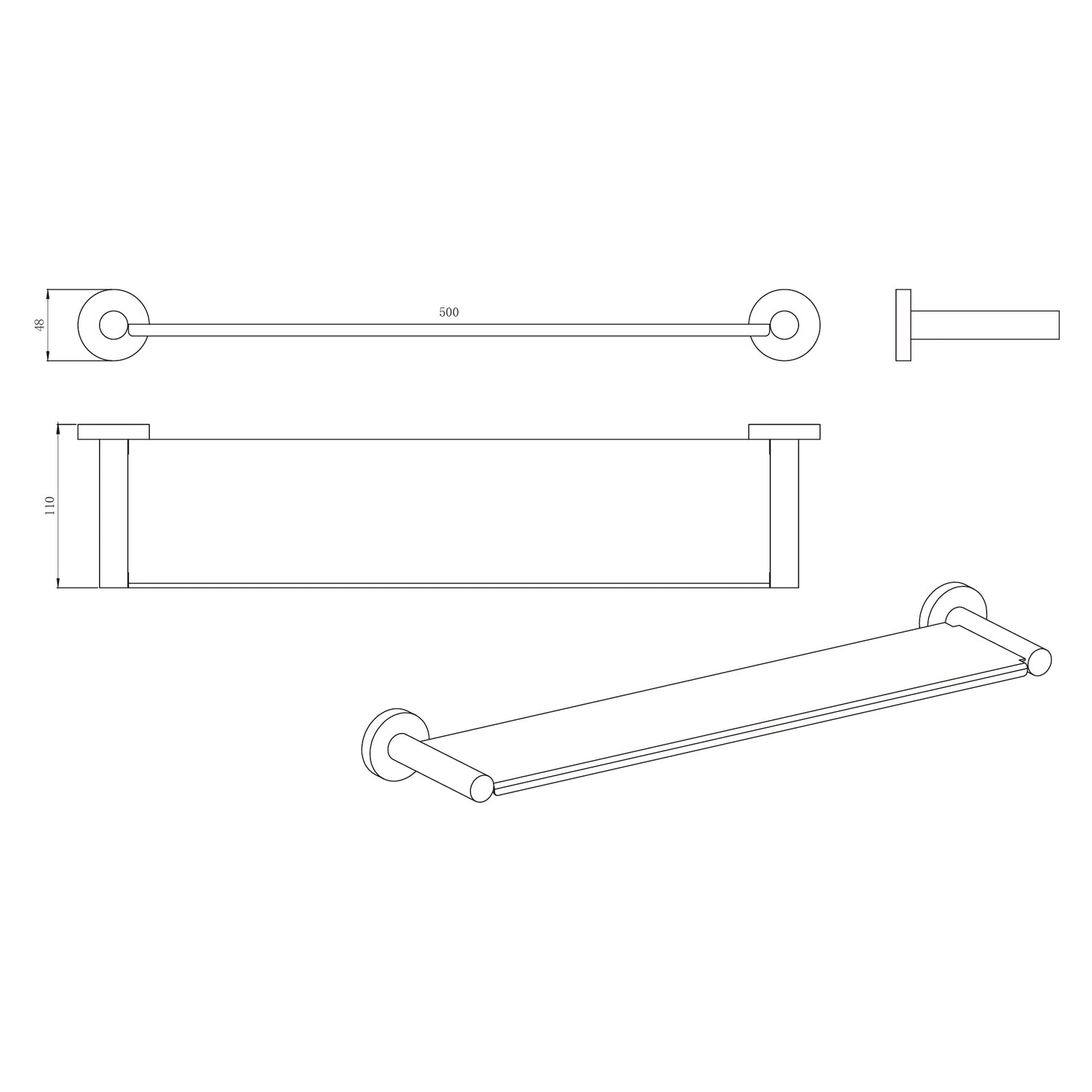 Shower Shelf Matte Black