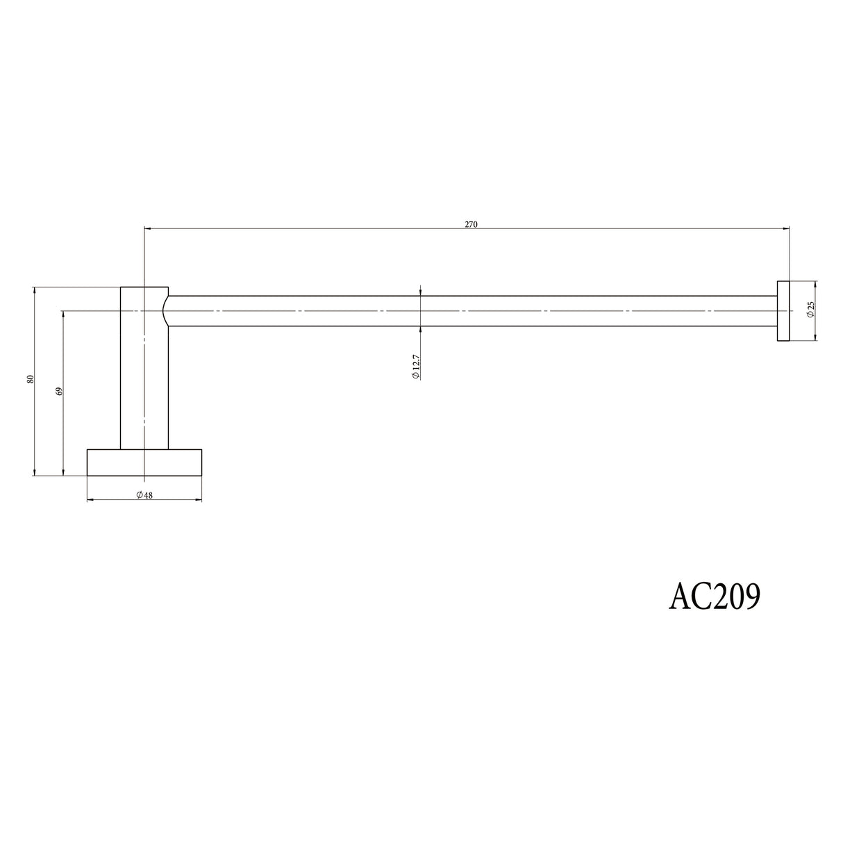 Towel Holder Brushed Copper