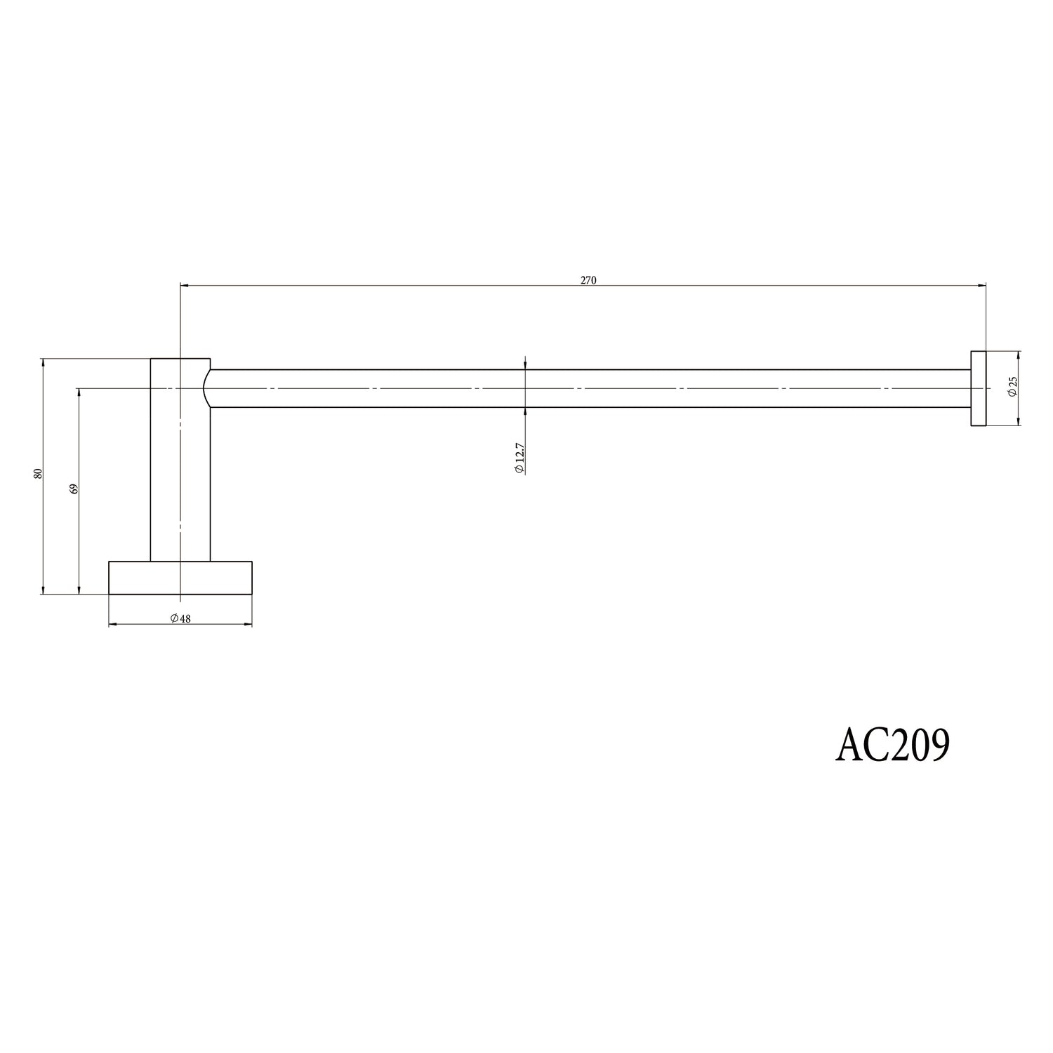 Towel Holder Brushed Copper