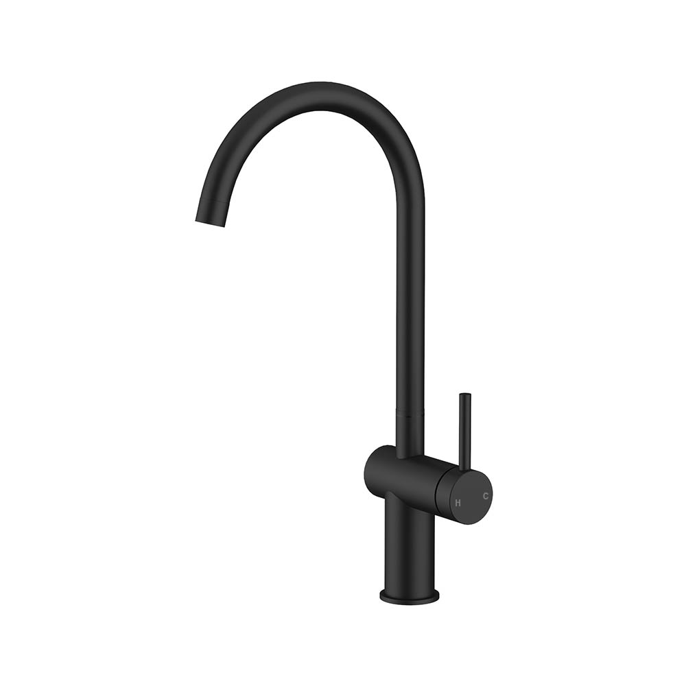Gooseneck Sink Mixer Matt Black