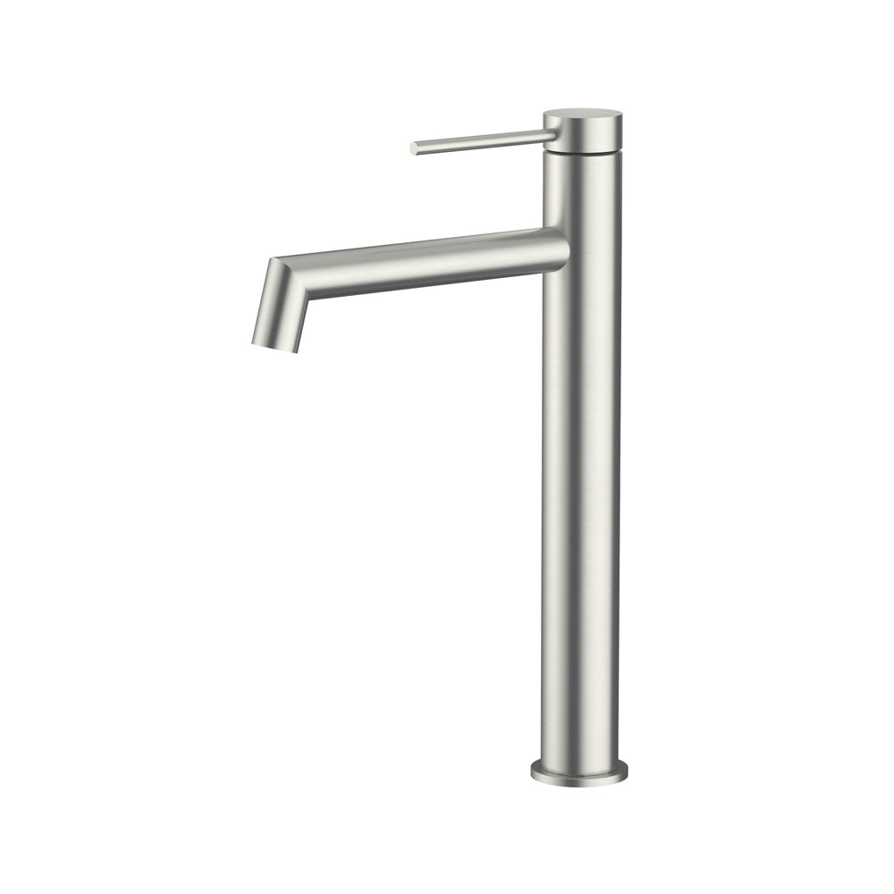 Hi-Rise Right Angle Basin Mixer Brushed Stainless Steel