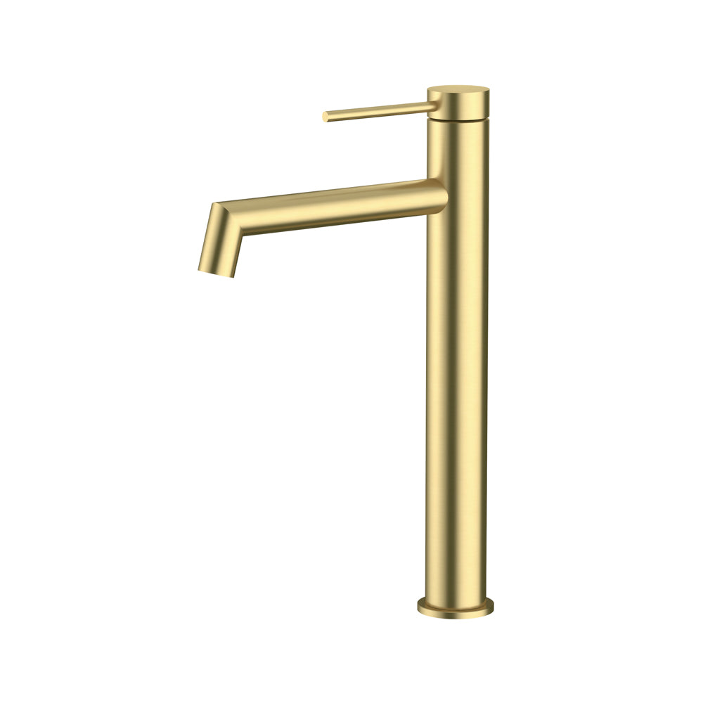 Hi-Rise Right Angle Basin Mixer Brushed Gold