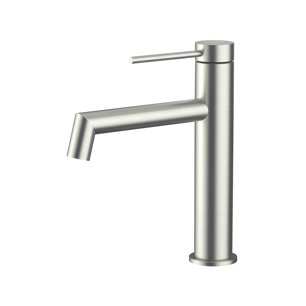 Right Angle Basin Mixer Brushed Stainless Steel