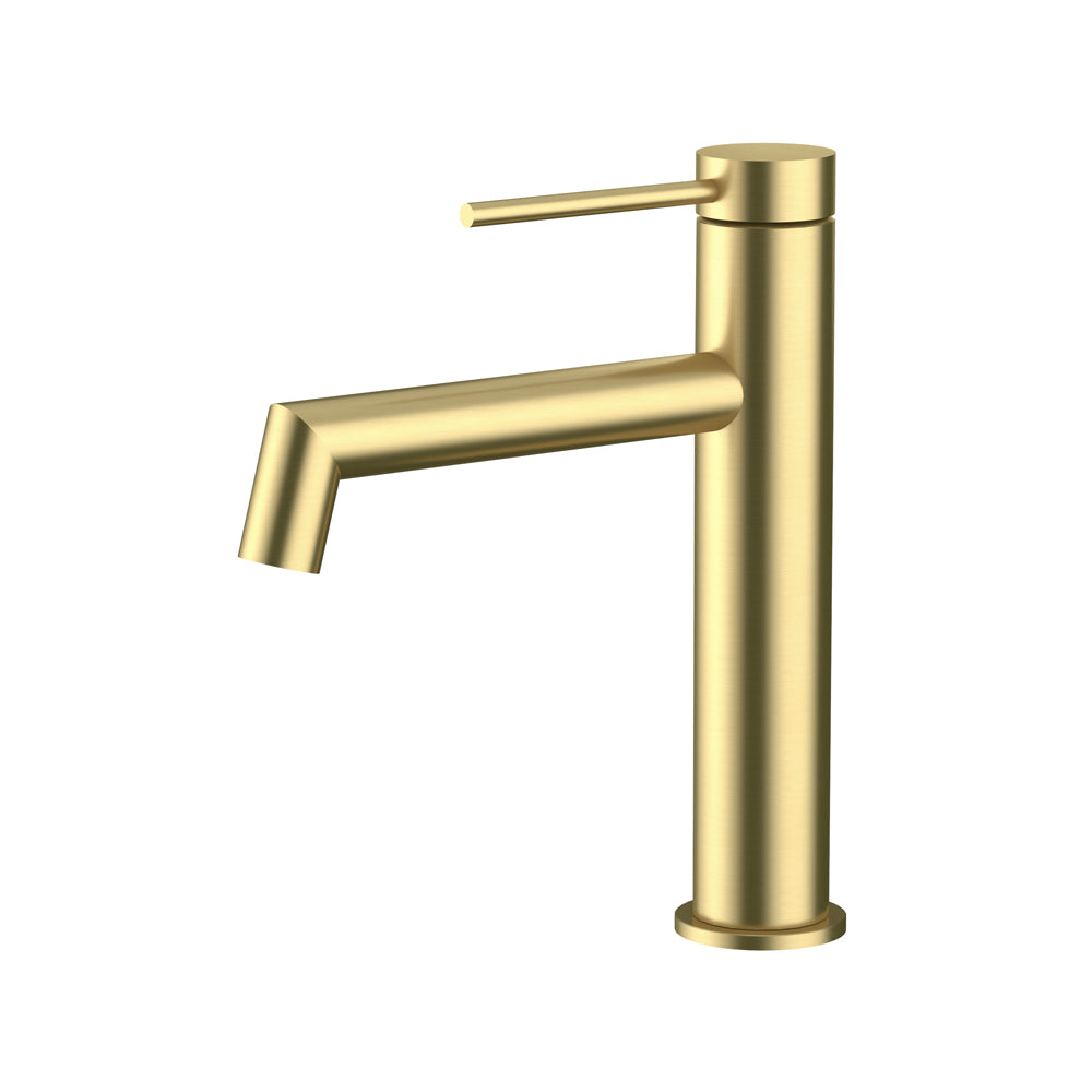 Right Angle Basin Mixer Brushed Gold