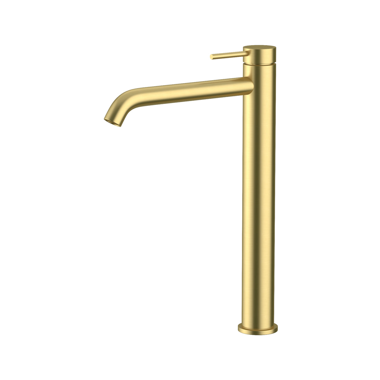 Curved High Rise Basin Mixer Brushed Gold