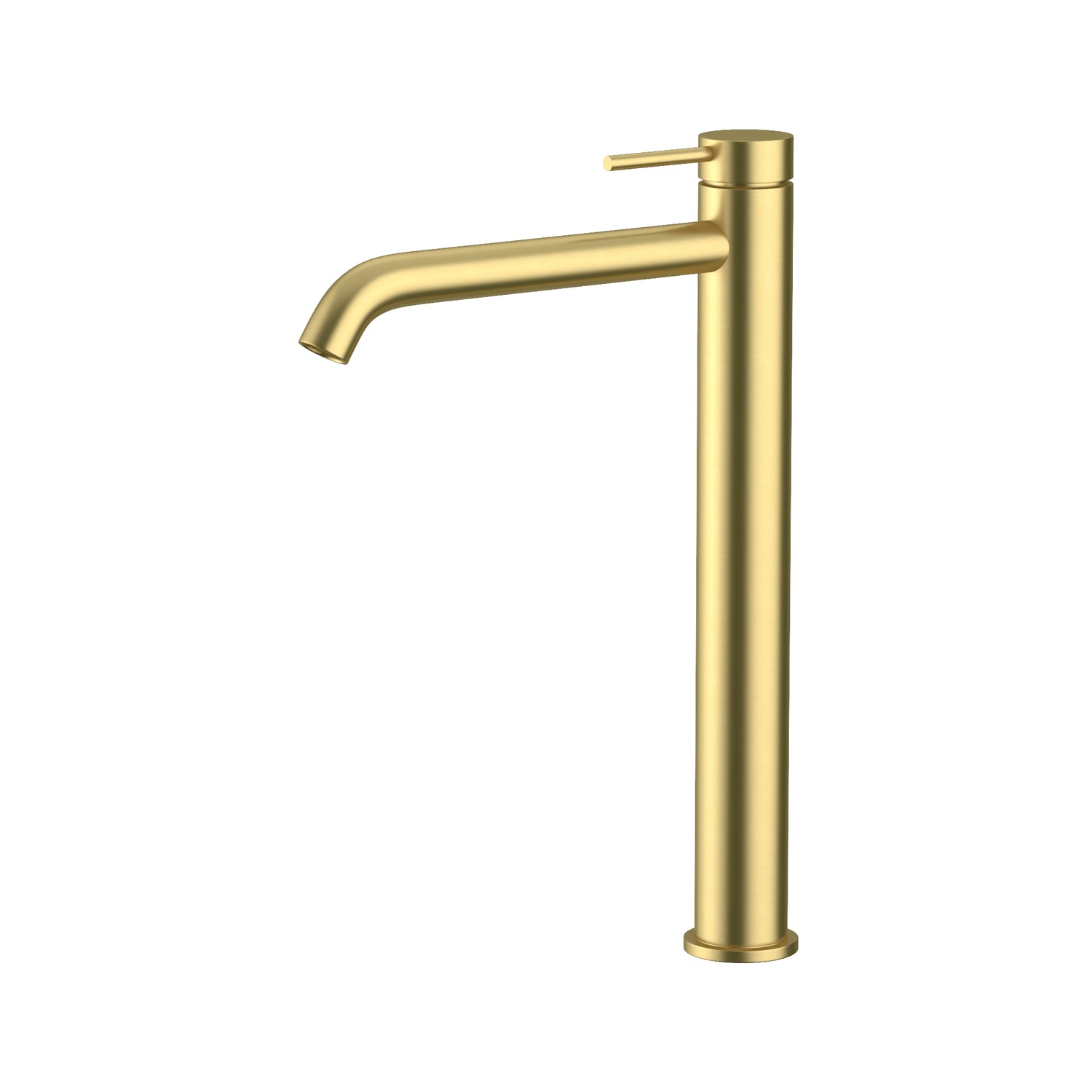 Curved High Rise Basin Mixer Brushed Gold