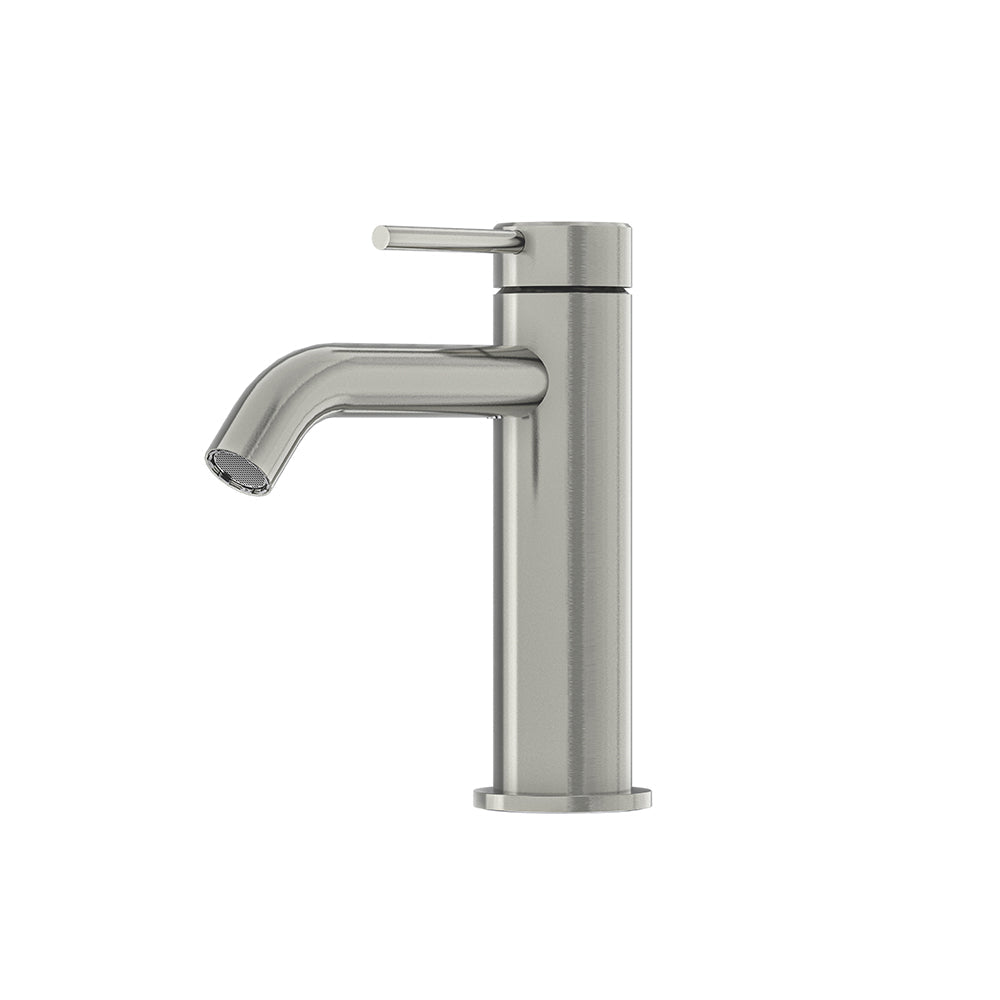 Curved Basin Mixer Brushed Stainless Steel