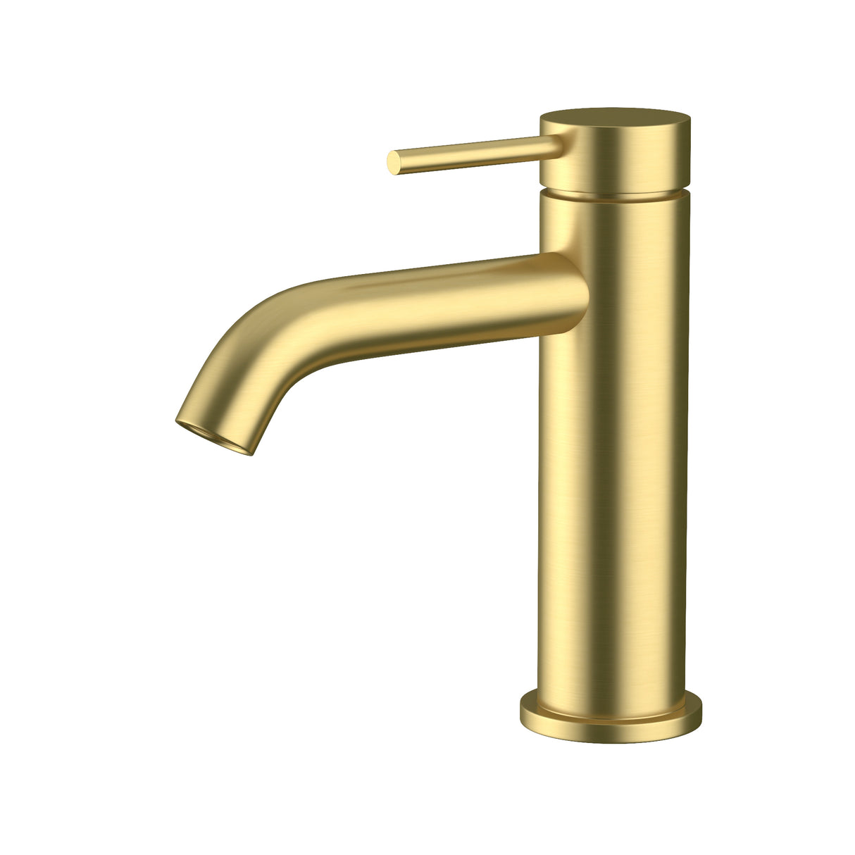 Curved Basin Mixer Brushed Gold