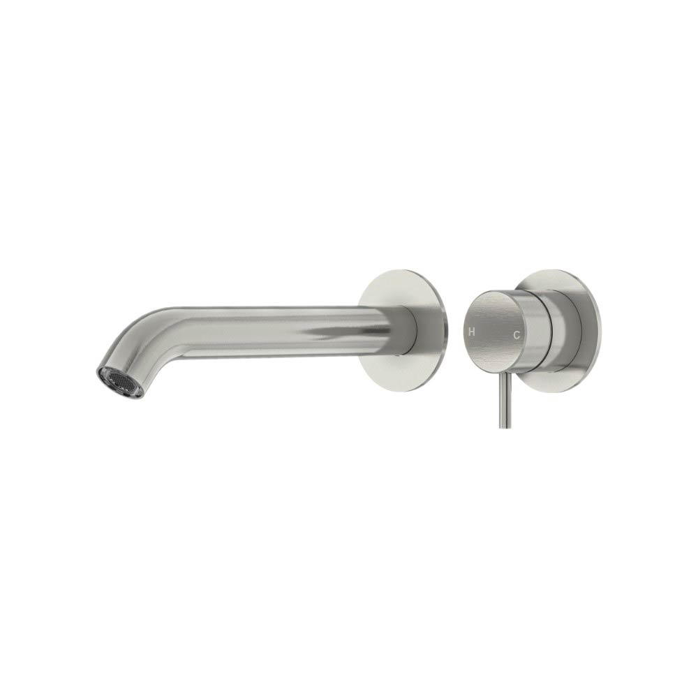 Wall Mounted Basin/Bath Mixer Brushed Stainless Steel