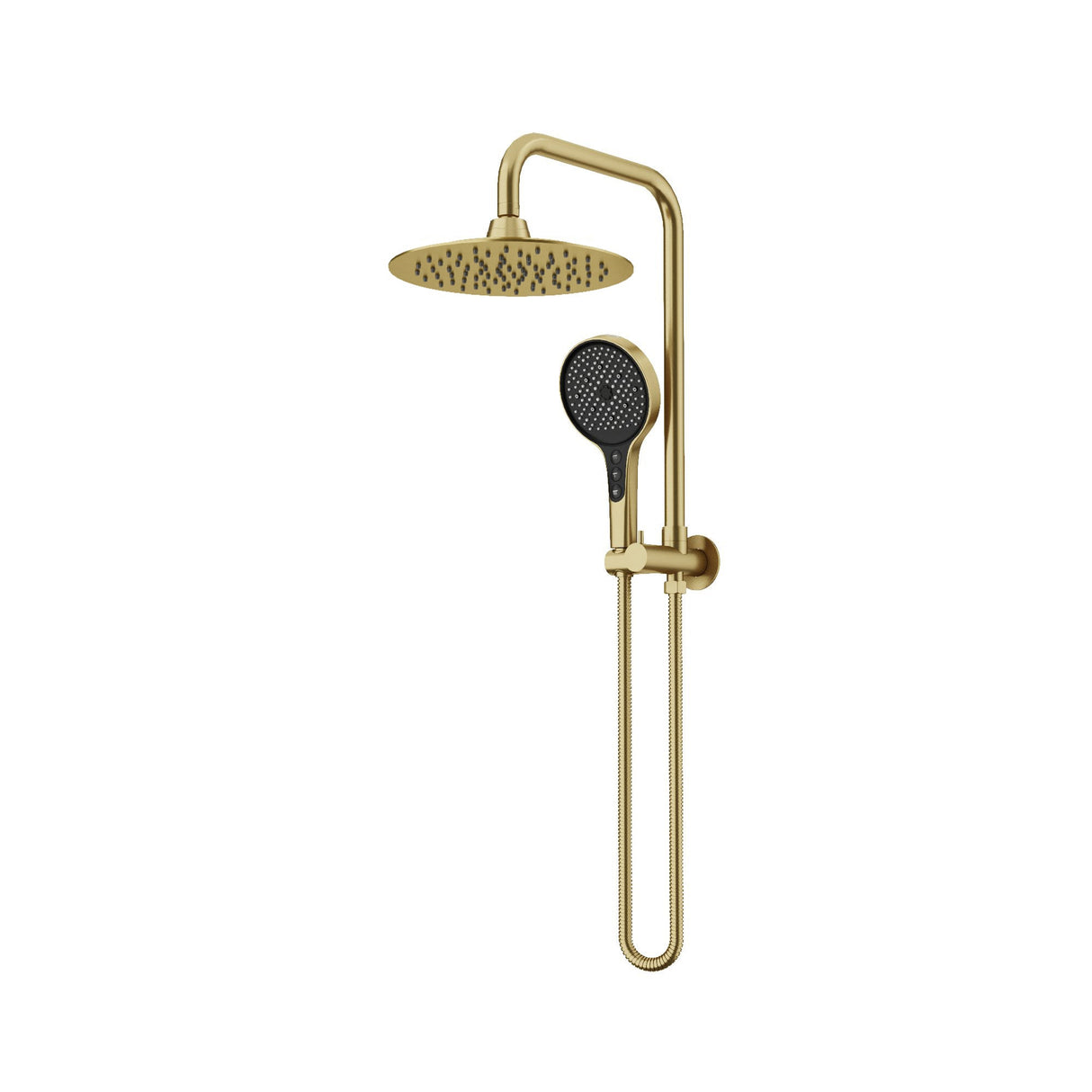 250mm Head & 5F H/S Twin Shower - 3 Packs Brushed Gold