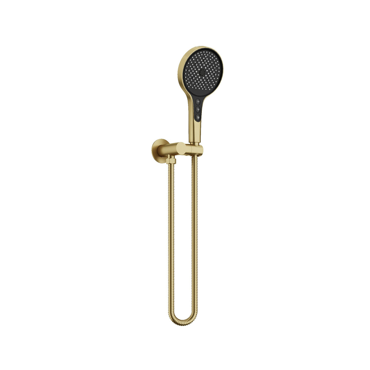 Wall Shower Brancket kits & 5F Hand Shower - 2 Pack Brushed Gold