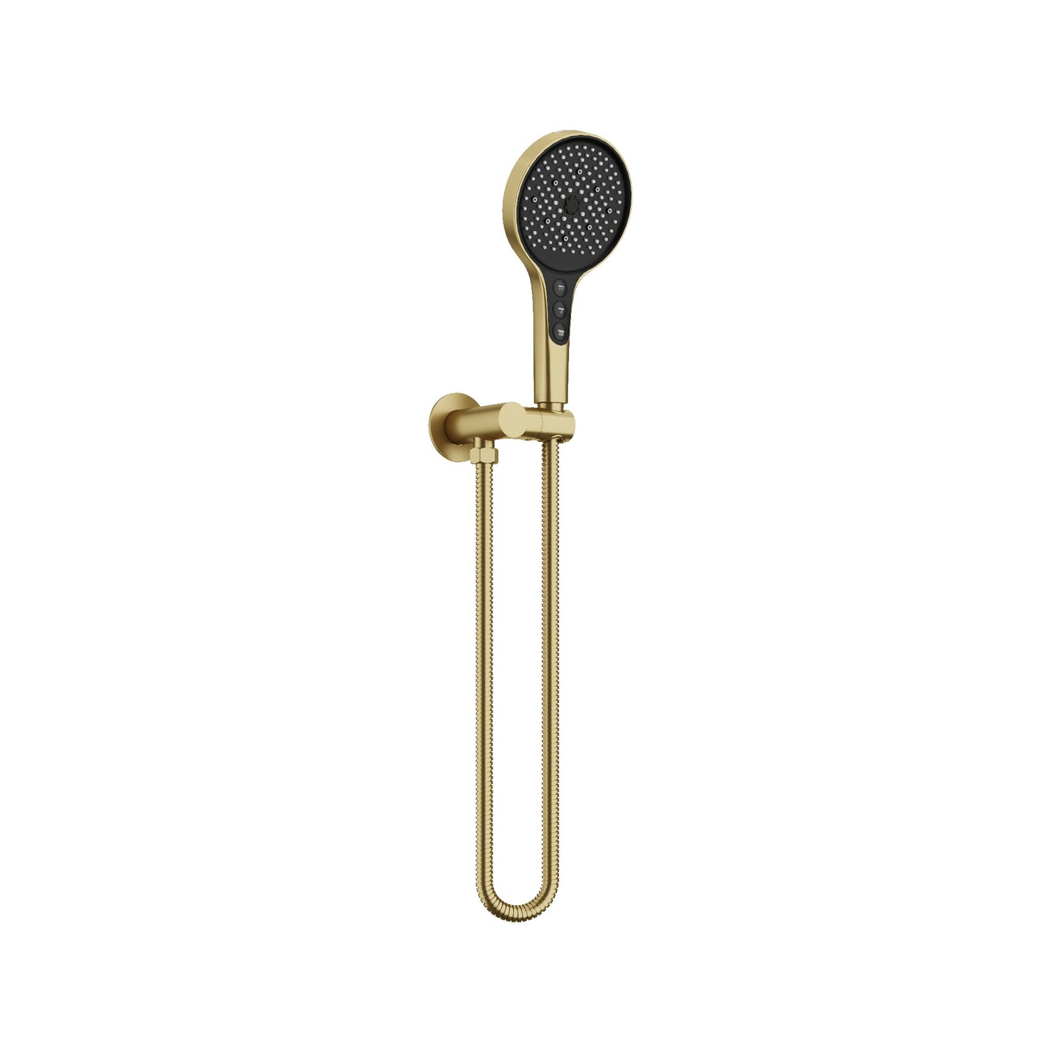 Wall Shower Brancket kits & 5F Hand Shower - 2 Pack Brushed Gold