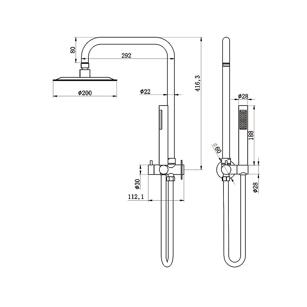 Twin Shower - 3 Packs Brushed Gold