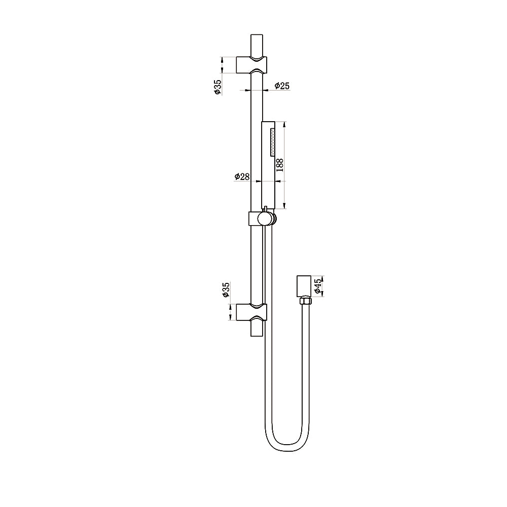 Hand Shower On Rail -2 Packs Brushed Gold