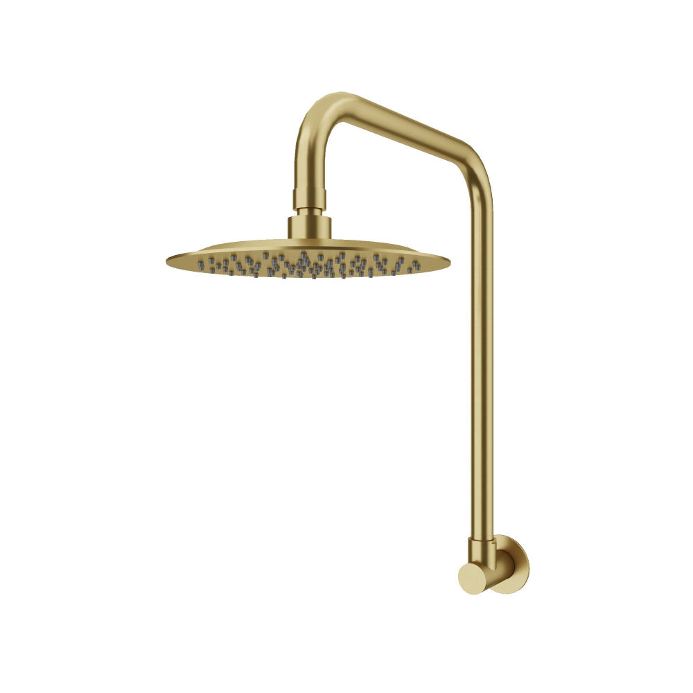 Gooseneck Shower Arm & Head - 2 Pack Brushed Gold