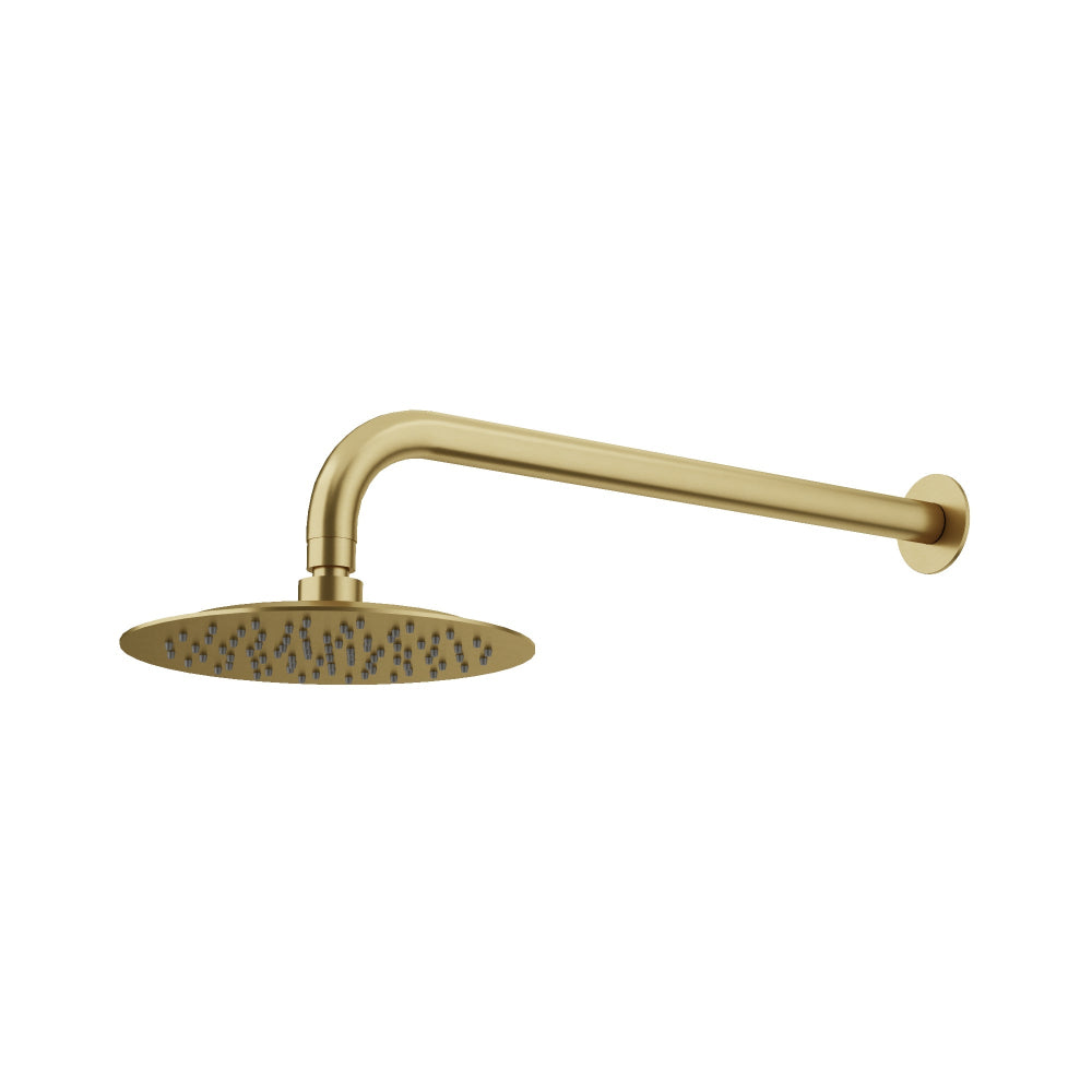 Curved Shower Arm & Head - 2 Packs Brushed Gold