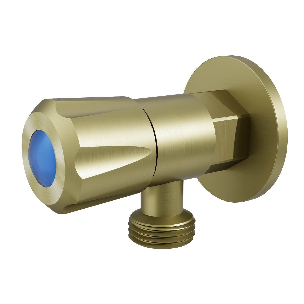 DN15 Mini 1/4 Turn C/D Cistern Tap With Cover Plate Brushed Gold