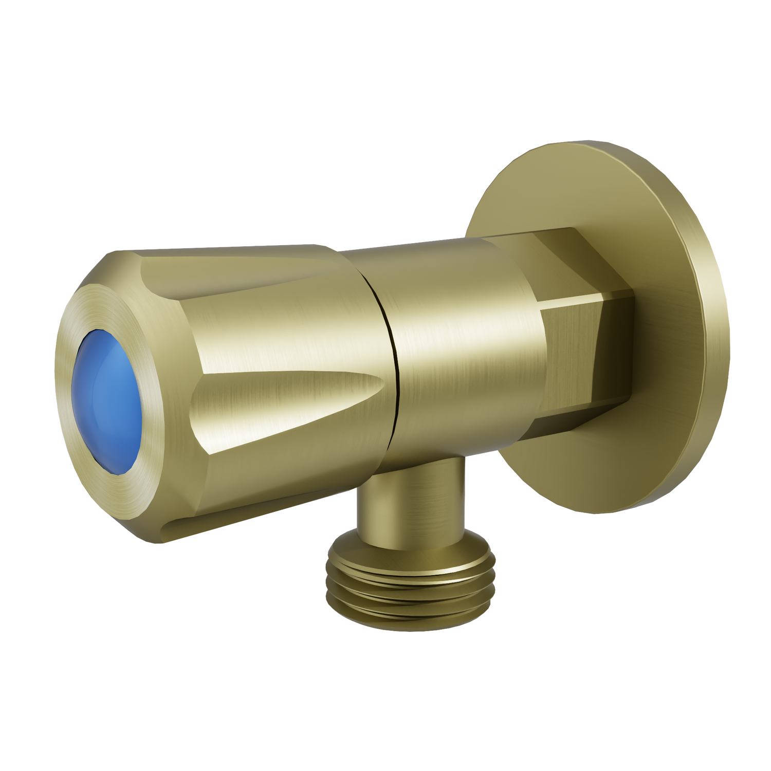 DN15 Mini 1/4 Turn C/D Cistern Tap With Cover Plate Brushed Gold