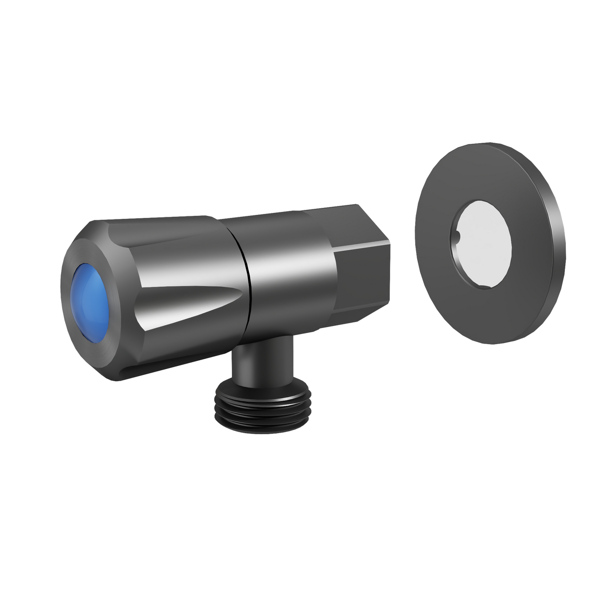 DN15 Mini 1/4 Turn C/D Cistern Tap With Cover Plate Gun Metal