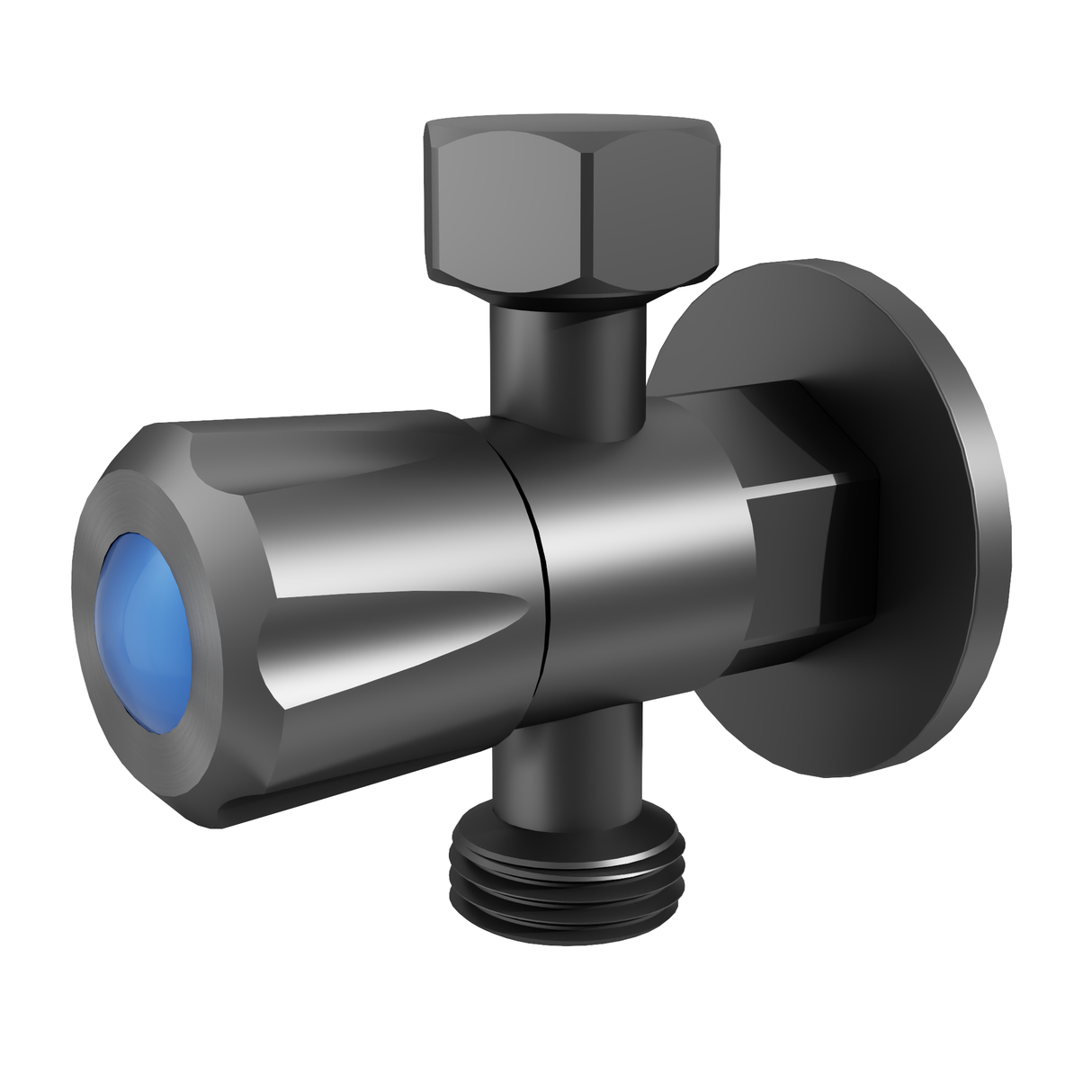 DN15 15x15x15mm 1/4 Turn C/D Three Way Stop Tap With Cover Plate Gun Metal