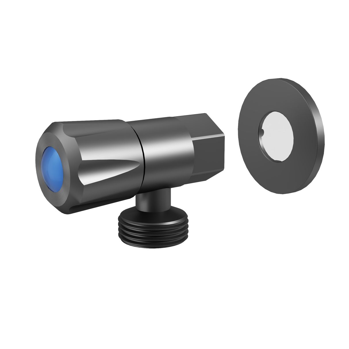 DN15 1/4 Turn C/D Washing Machine Tap With Cover Plate Gun Metal