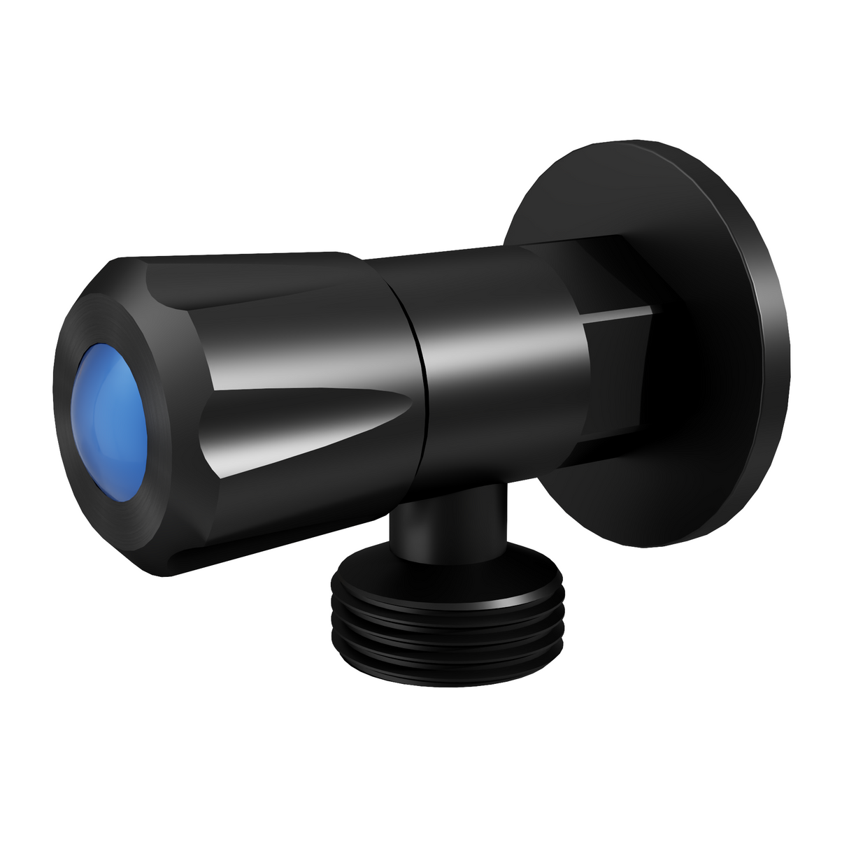 DN15 1/4 Turn C/D Washing Machine Tap With Cover Plate Matt Black