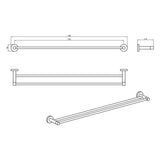 800mm Double Towel Rail Matte Black