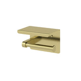 Toilet Roll Holder with Shelf Brushed Gold