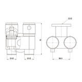 DN15 Dual Cistern Tap Gun Metal