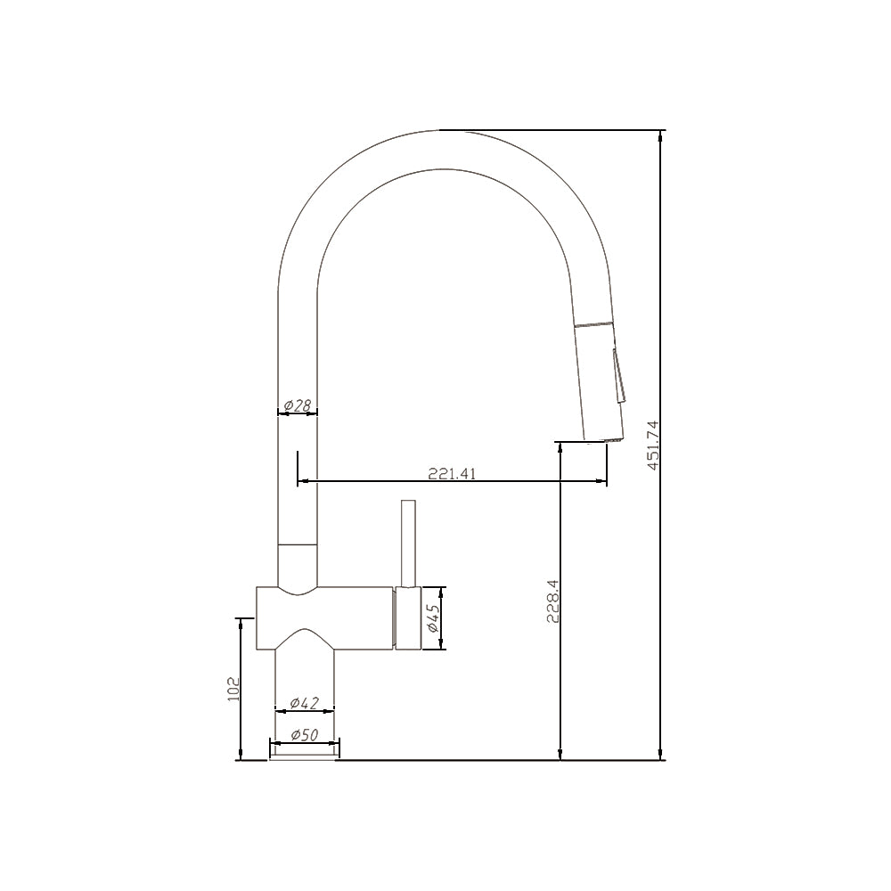 Pull Out Sink Mixer Chrome