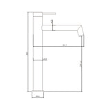Hi-Rise Right Angle Basin Mixer Brushed Stainless Steel