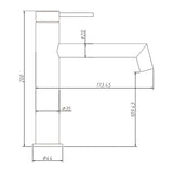 Right Angle Basin Mixer Brushed Stainless Steel