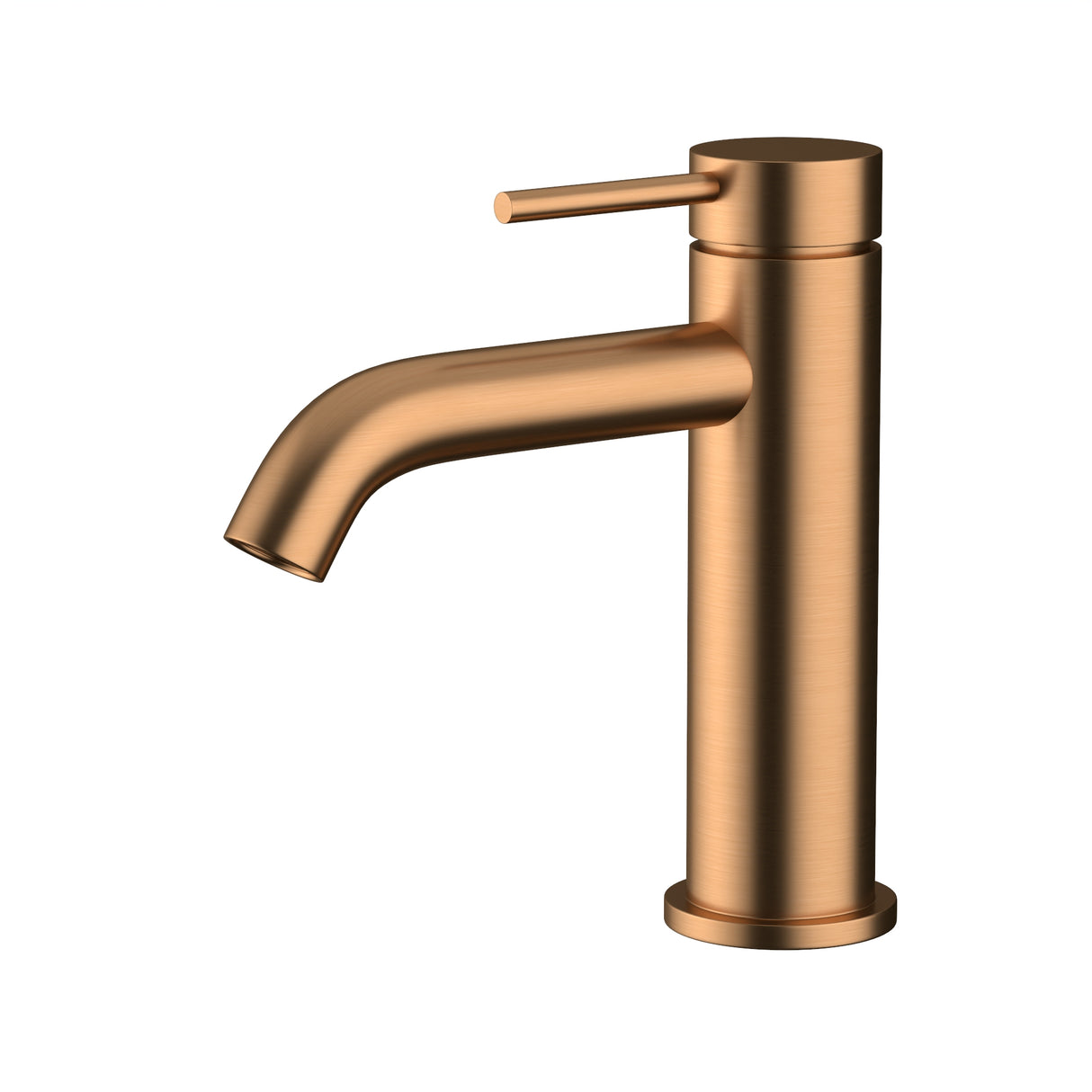 Curved Basin Mixer Brushed Copper