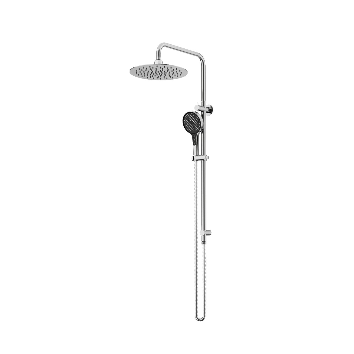 250mm Head & 5F H/S Twin Shower with Rail - 3 Packs Chrome