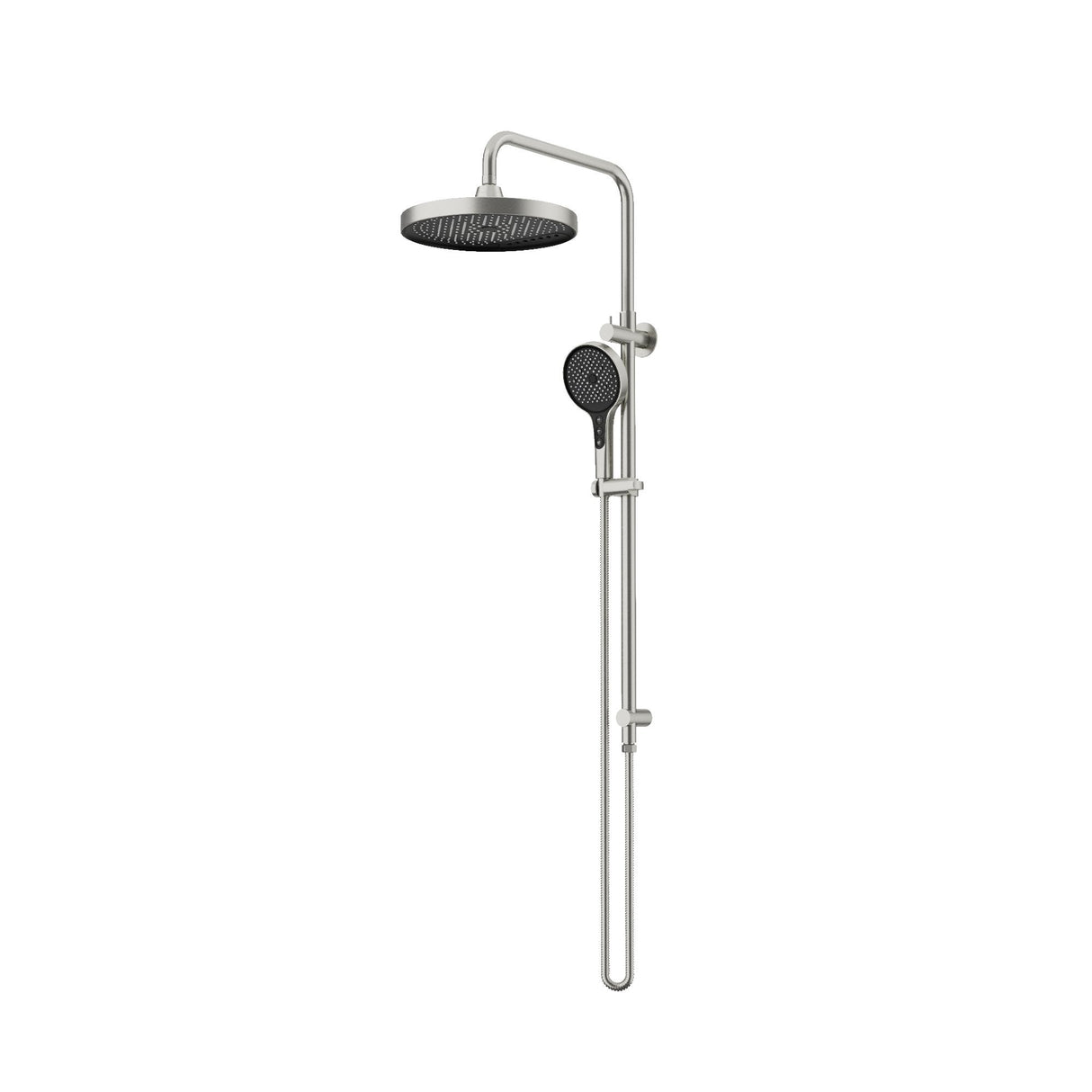Twin Shower On Rail - 3 Packs Brushed Stainless Steel