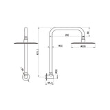 Gooseneck Shower Arm & Head - 2 Pack Brushed Gold