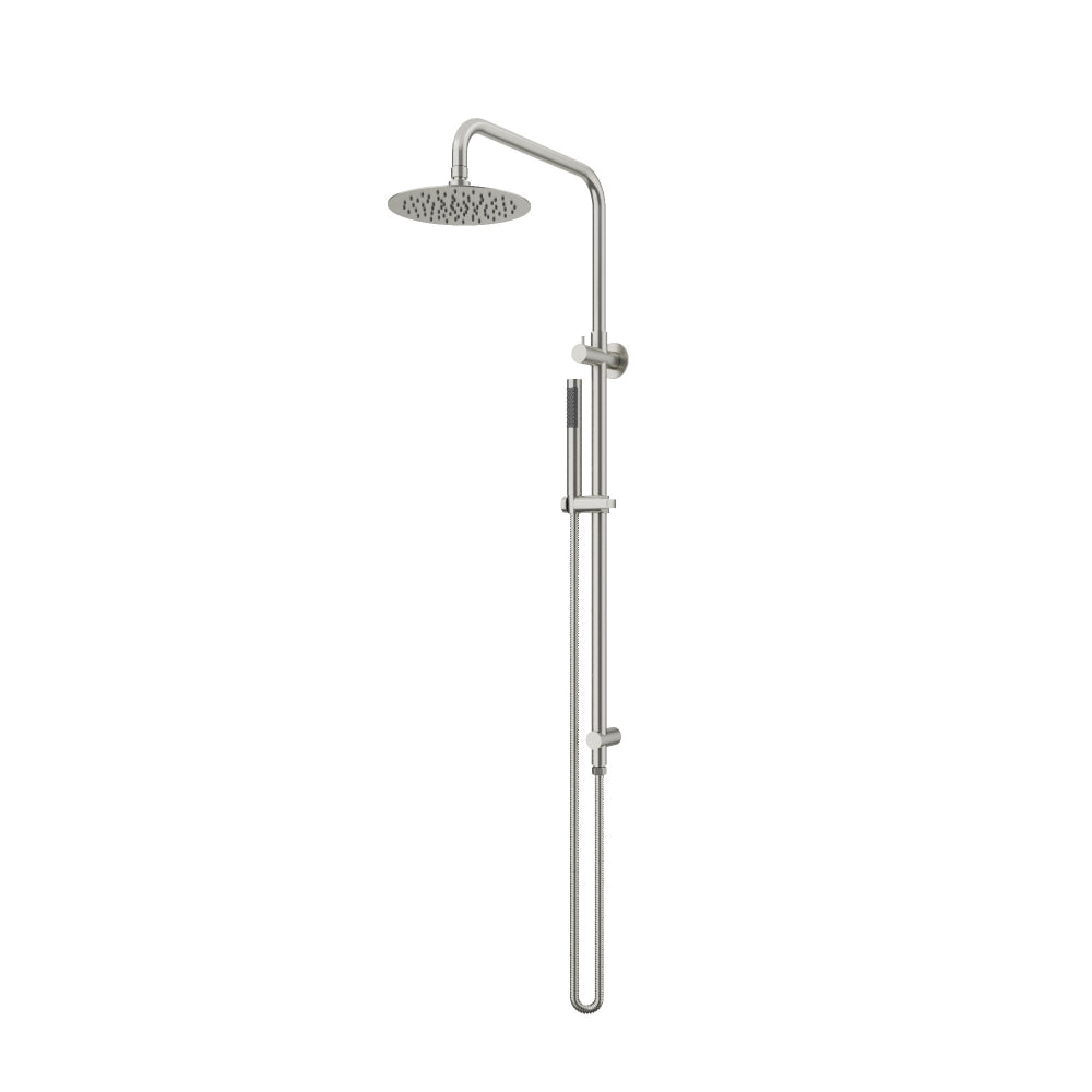 Twin Shower On Rail - 3 Packs Brushed Stainless Steel