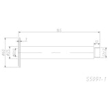 150mm Ceiling Shower Arm Brushed Copper