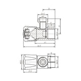 DN15 Mini 1/4 Turn C/D Cistern Tap Brushed Stainless Steel