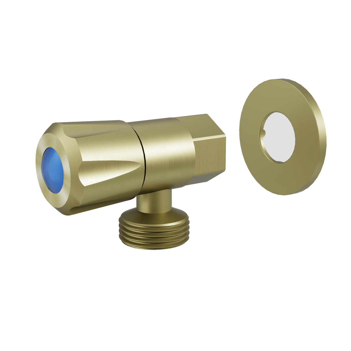 DN15 1/4 Turn C/D Washing Machine Tap With Cover Plate Brushed Gold