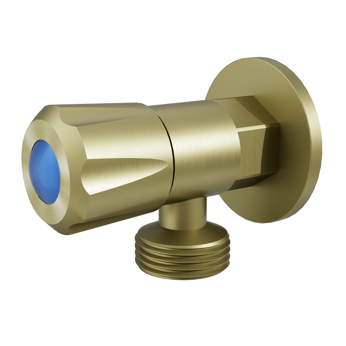 DN15 1/4 Turn C/D Washing Machine Tap With Cover Plate Brushed Gold