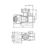 DN15 1/4 Turn C/D Washing Machine Tap Brushed Stainless Steel