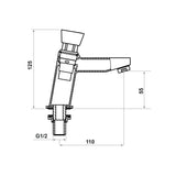 DN15 7's Timed Flow Pillar Tap Chrome