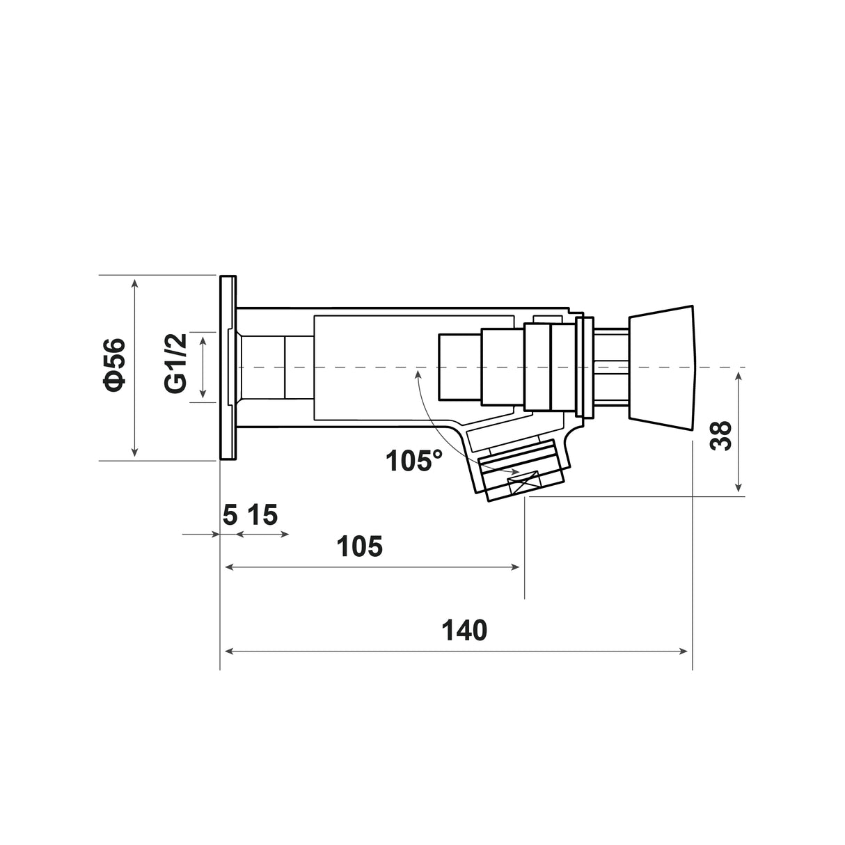 DN15 7's Timed Flow Bib Tap Chrome