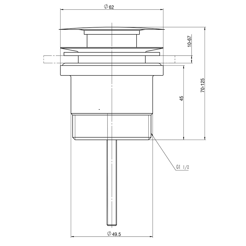 DN32/40 Universal Pop Up Waste Brushed Gold