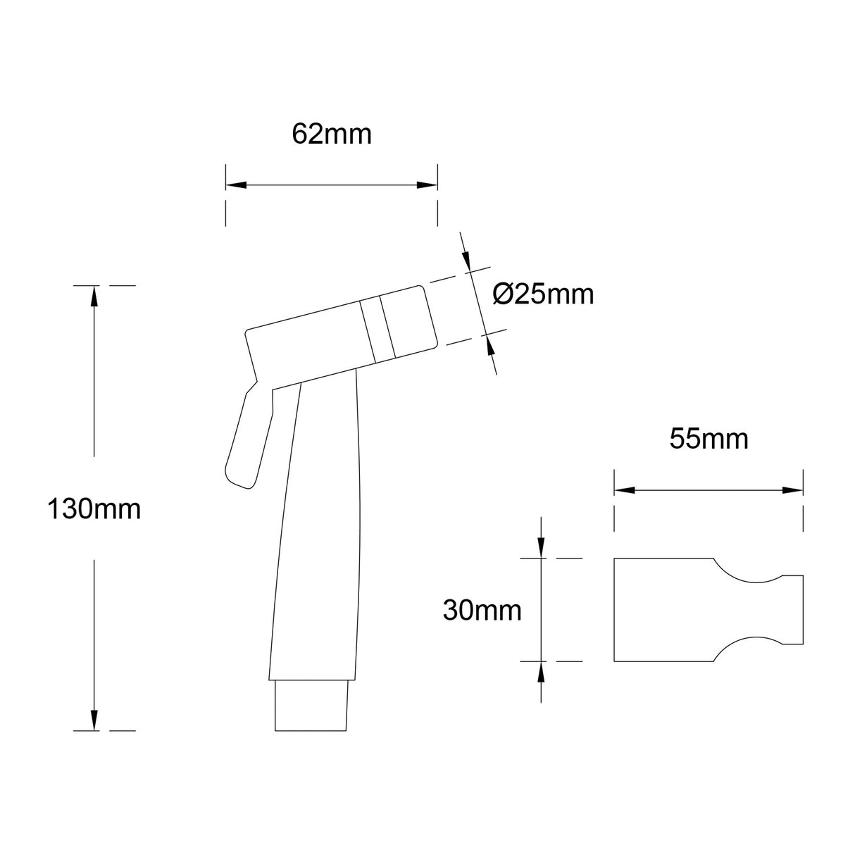 Hand Spray Set Brushed Copper