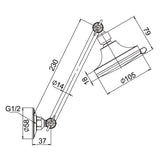 All-Directional Interlocking Arm with 3F Shower Head Chrome